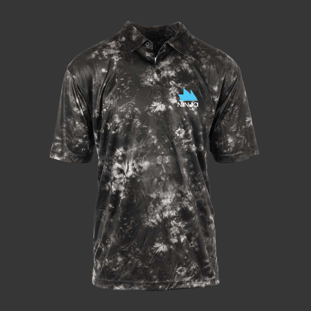 Ninja Black Tie Dye Polo
