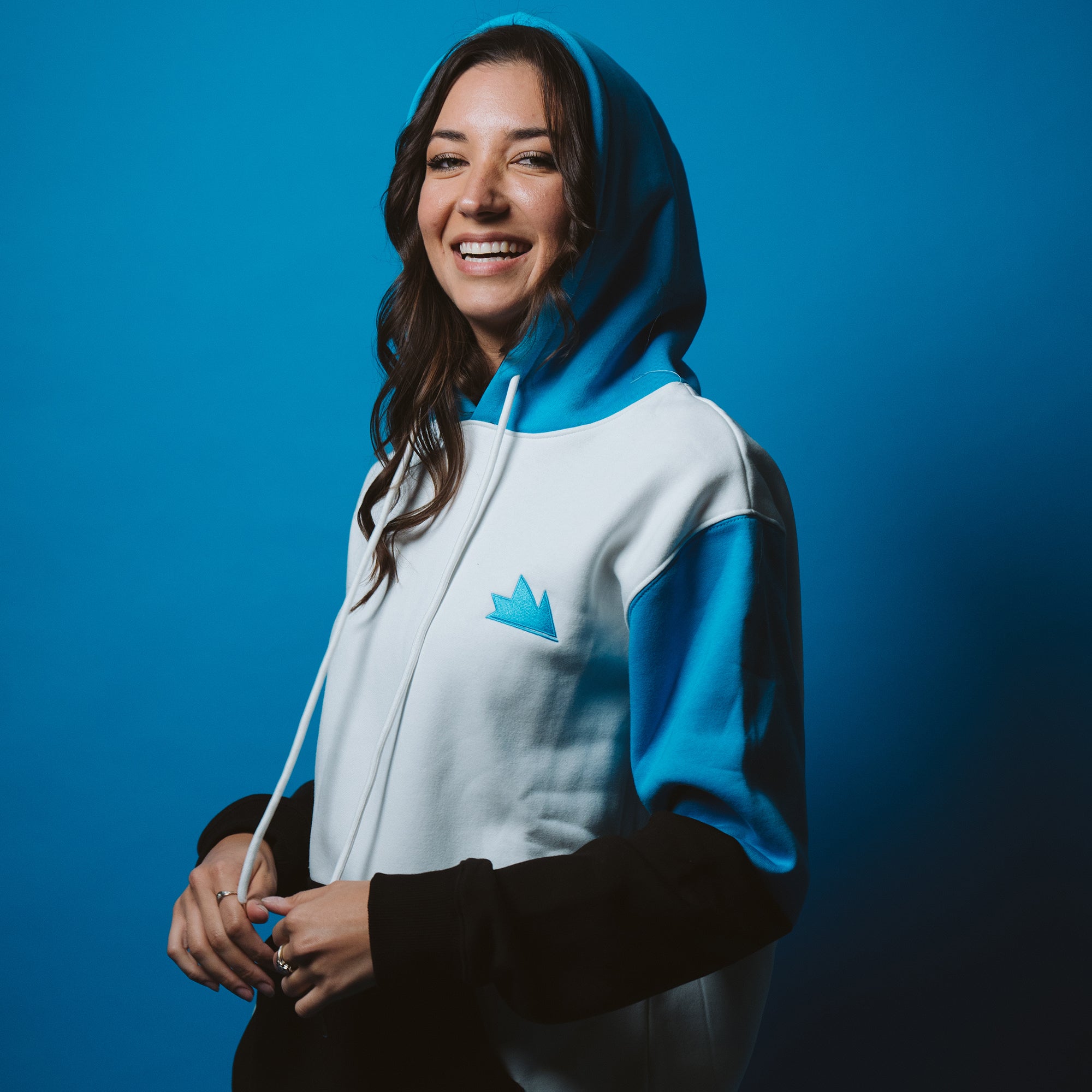 Guess colour block hoodie Clearance